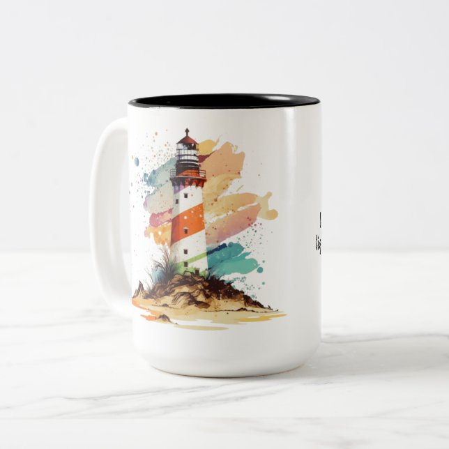 "Stand Tall Like a Lighthouse" Mug (Front Left)