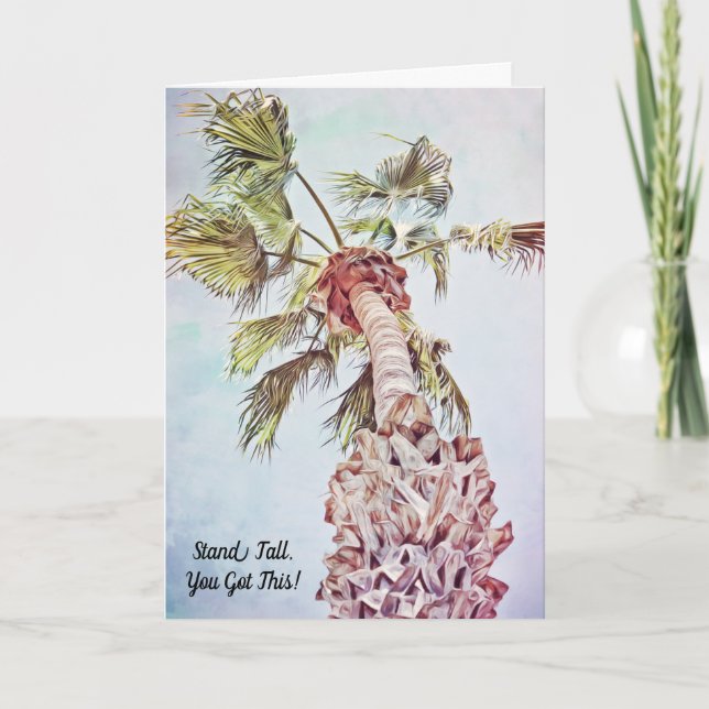 Stand Tall Palm Tree Sending Thoughts Card (Front)
