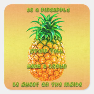 Stand Tall Pineapple Square Sticker