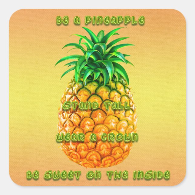 Stand Tall Pineapple Square Sticker (Front)