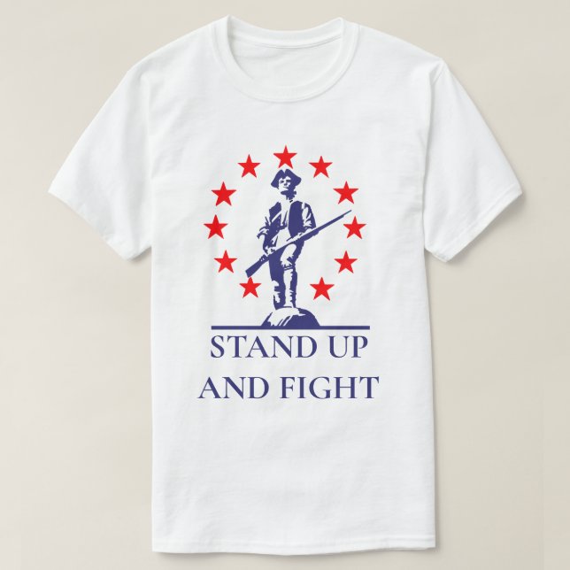 Stand Up and Fight Lexington Minuteman T-Shirt (Design Front)