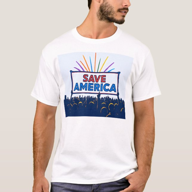 "STAND UP AUJOURD'HUI" T-shirt Save America (Devant)