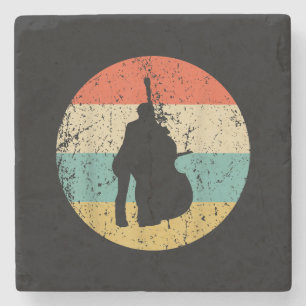 Stand Up Bass Shirt - Vintage Retro Music Stone Coaster
