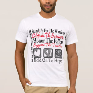 Stand Up Celebrate Honour Collage Brain Cancer T-Shirt