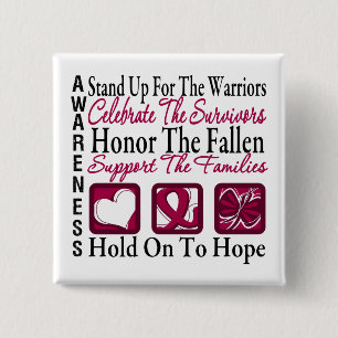 Stand Up Celebrate Honour Collage Multiple Myeloma 2 Inch Square Button
