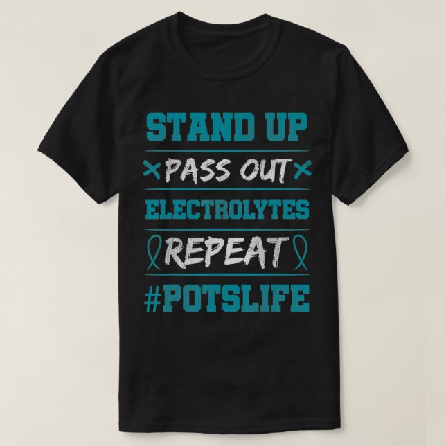 Stand Up Electrolytes POTS Awareness Turquoise Rib T-Shirt (Design Front)