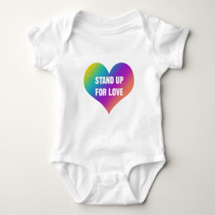 Stand Up for Love (Rainbow Heart) Baby Bodysuit