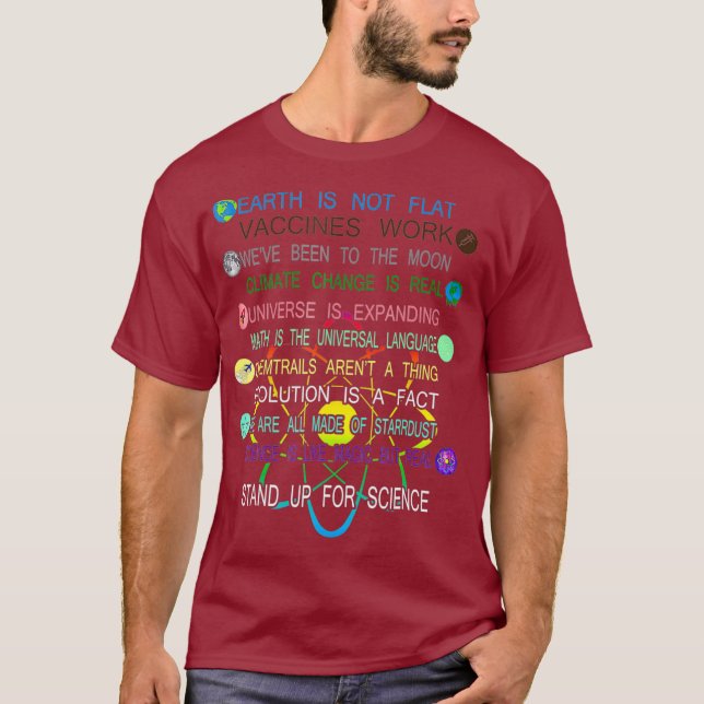 Stand Up For Science  Cool Pro Science Graphic T-Shirt (Front)