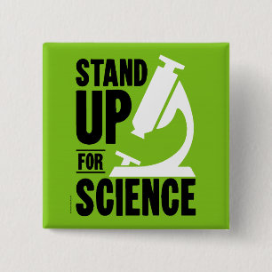 Stand Up for Science Microscope 2 Inch Square Button