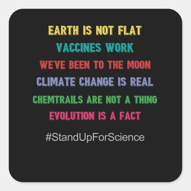 Stand Up For Science Square Sticker (Front)
