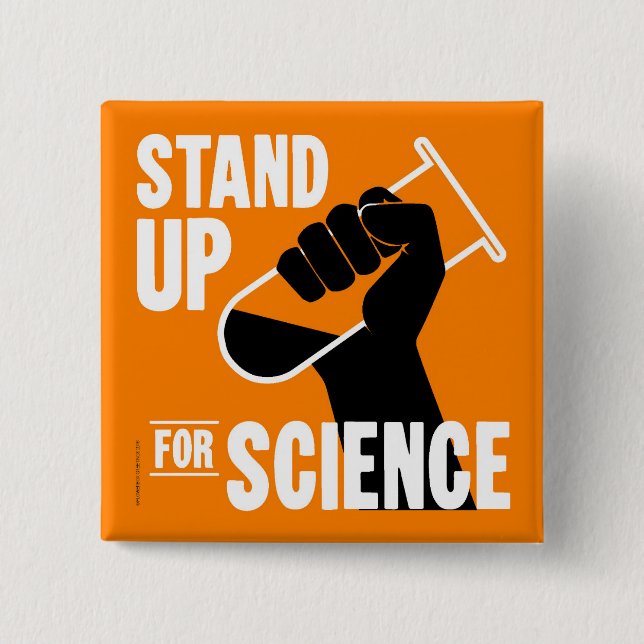 Stand Up for Science Test Tube 2 Inch Square Button (Front)