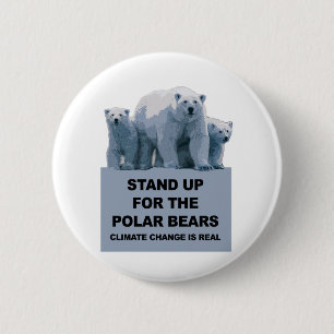 Stand Up for the Polar Bears 2 Inch Round Button