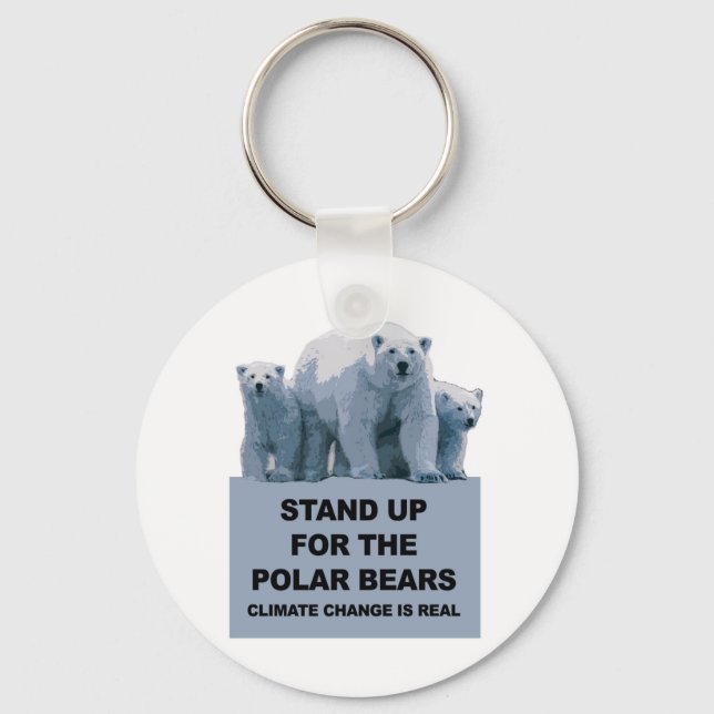 Stand Up for the Polar Bears Keychain (Front)