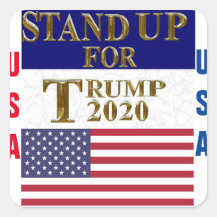 STAND UP FOR TRUMP SQUARE STICKER