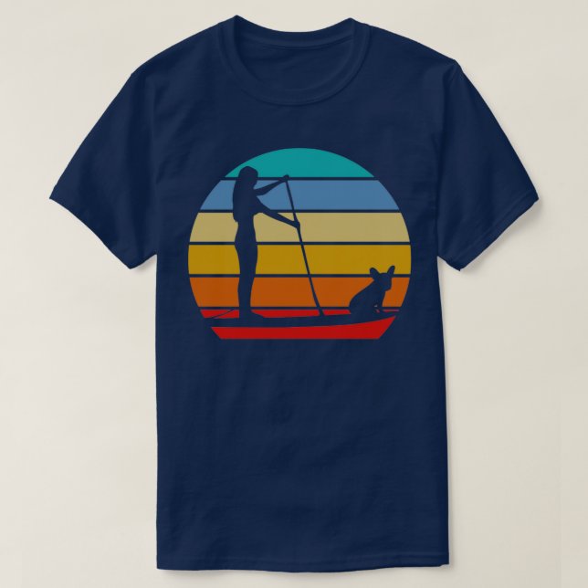 Stand Up Paddle Board Frenchie T-Shirt (Design Front)