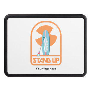 Stand up paddle board retro logo trailer hitch cover