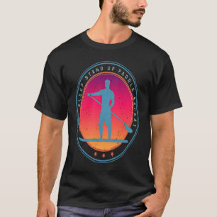 Stand Up Paddle Board Sunset Vintage SUP Retro T-Shirt