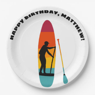 Stand Up Paddle Board SUP Personalized Paper Plate