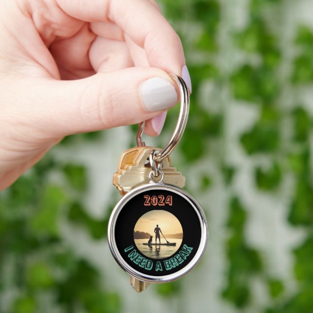 Stand up paddle board surfing with dog keychain (Hand)