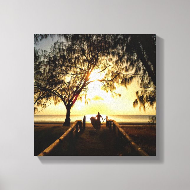 Stand Up Paddle Boarding Sunrise Stretched Canvas (Front)