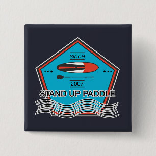 Stand Up Paddle Poster 2 Inch Square Button