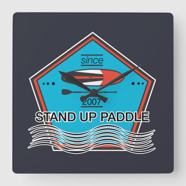 Stand Up Paddle Poster Square Wall Clock (Front)