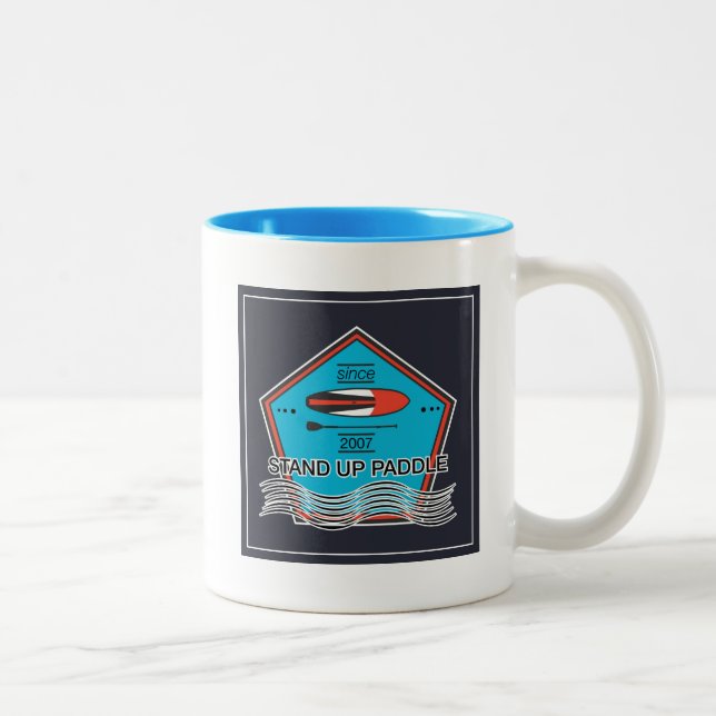 Stand Up Paddle Poster Two-Tone Coffee Mug (Right)