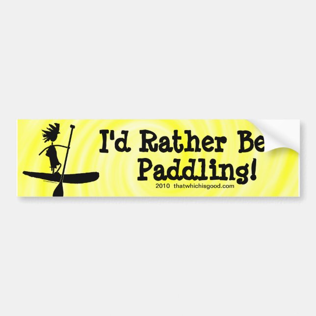 Stand Up Paddle Silhouette Design Bumper Sticker (Front)