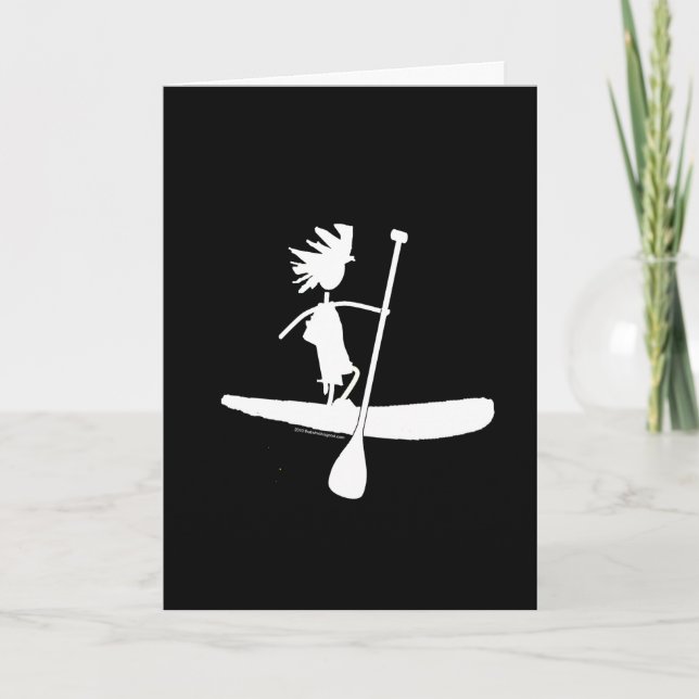 Stand Up Paddle Silhouette Design Card (Front)