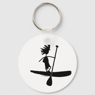 Stand Up Paddle Silhouette Design Keychain