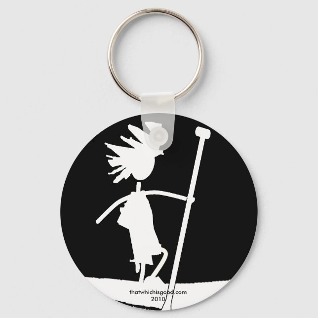 Stand Up Paddle Silhouette Design Keychain (Front)