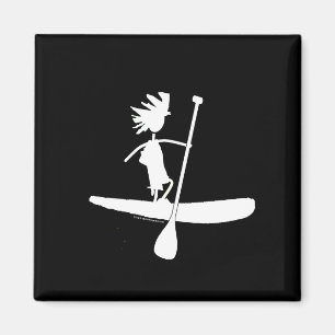 Stand Up Paddle Silhouette Design Magnet