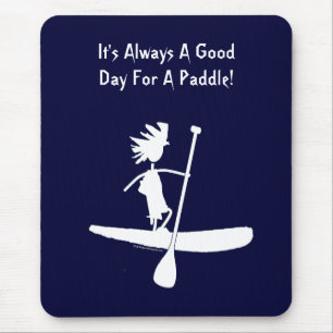 Stand Up Paddle Silhouette Design Mouse Pad