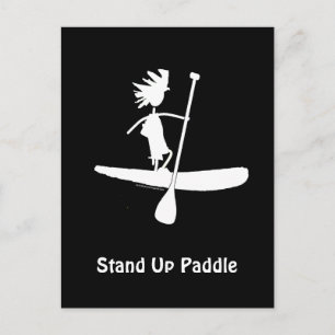 Stand Up Paddle Silhouette Design Postcard