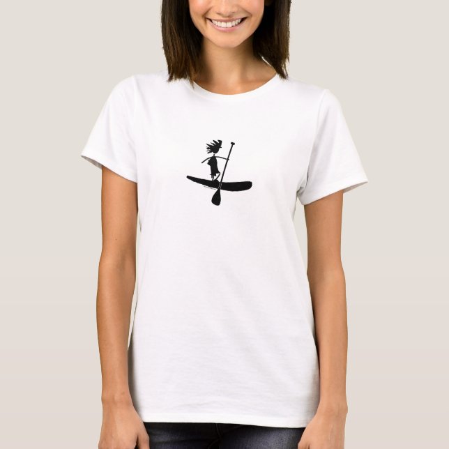 Stand Up Paddle Silhouette Design T-Shirt (Front)