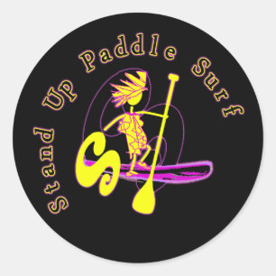 Stand Up Paddle Surf Classic Round Sticker