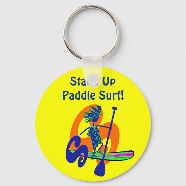 Stand Up Paddle Surf Design Keychain (Front)