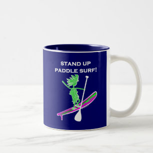 Stand Up Paddle Surf! Two-Tone Coffee Mug