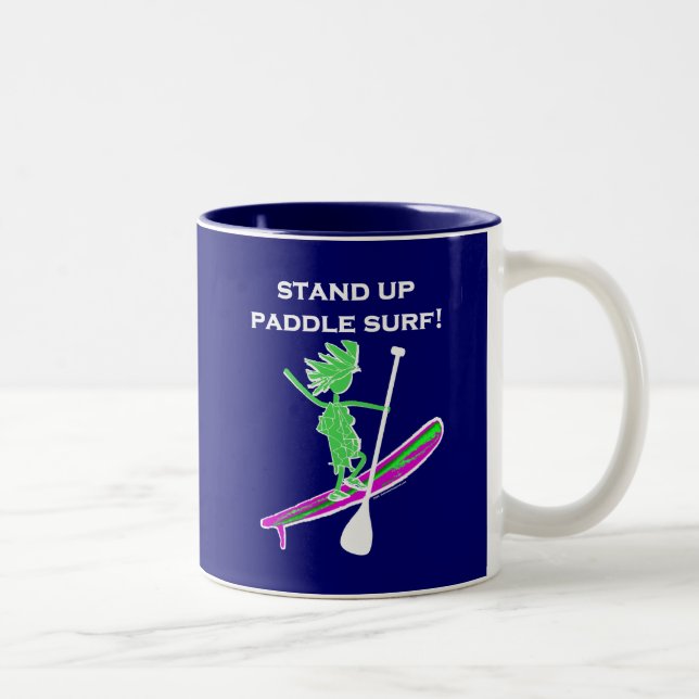Stand Up Paddle Surf! Two-Tone Coffee Mug (Right)