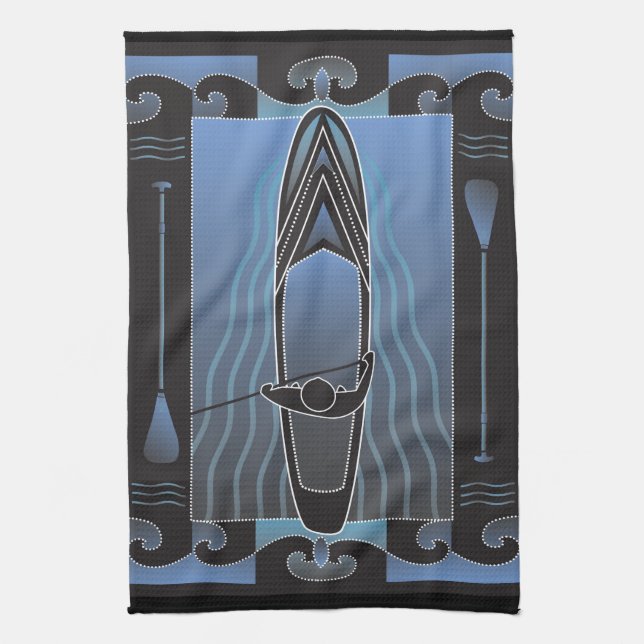 Stand Up Paddleboarder Kitchen Towel (Vertical)
