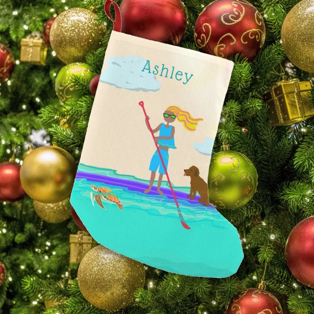 Stand Up Paddleboarding Artistic  Small Christmas Stocking (Creator Uploaded)