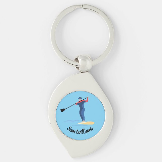 Stand-up Paddleboarding Keychain (Front)