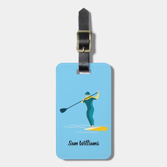 Stand-up Paddleboarding Luggage Tag (Front Vertical)