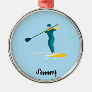 Stand Up Paddleboarding Metal Ornament