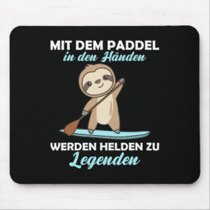 Stand Up Paddles With Sloth Funny Animal Paddling  Mouse Pad