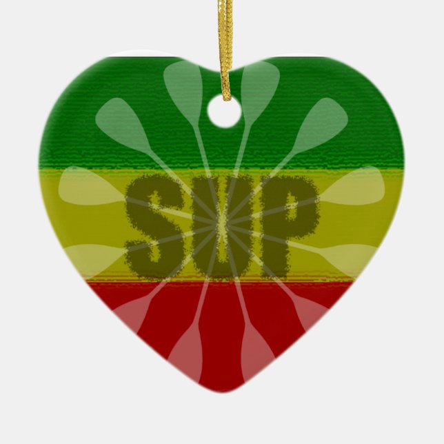 Stand Up Paddling, Paddle Twirl Ceramic Ornament (Front)