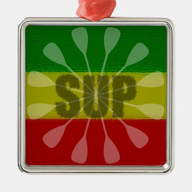 Stand Up Paddling, Paddle Twirl Metal Ornament (Front)