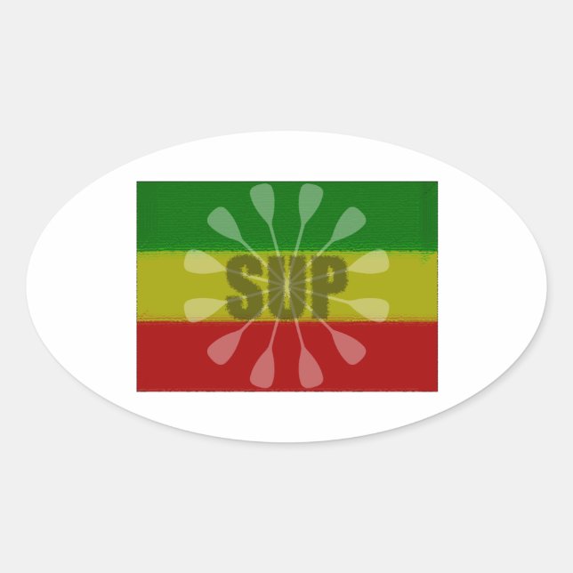 Stand Up Paddling, Paddle Twirl Oval Sticker (Front)