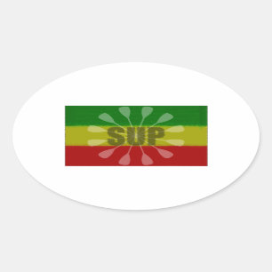 Stand Up Paddling, Paddle Twirl Oval Sticker