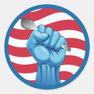 Stand With Federal Workers Spoon Classic Round Sticker